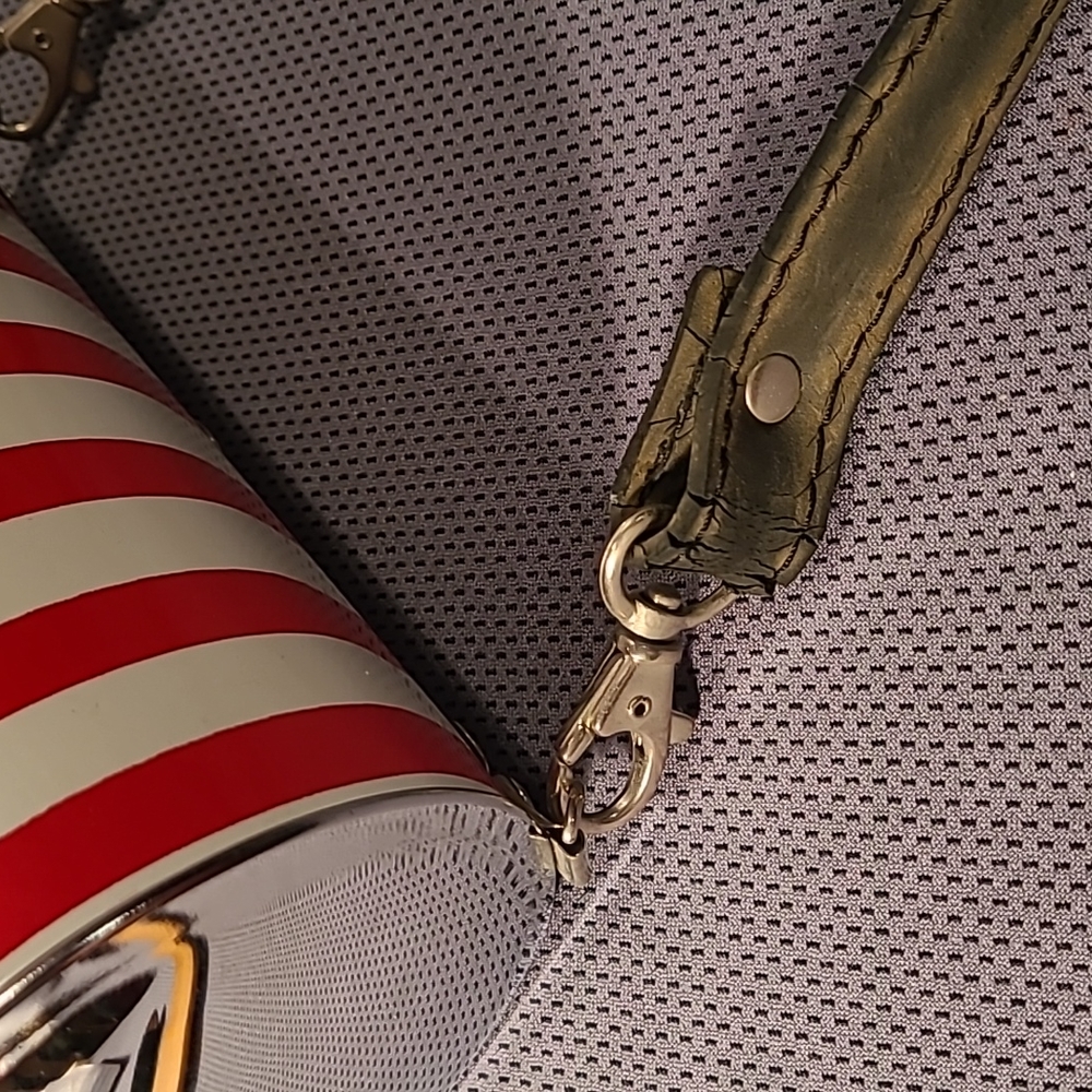 Little Earth Patriotic Red White Blue Barrel Crossbody Purse - Picture 9 of 11
